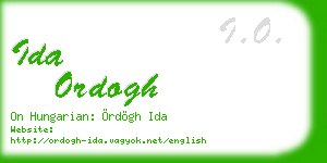 ida ordogh business card