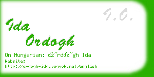 ida ordogh business card
